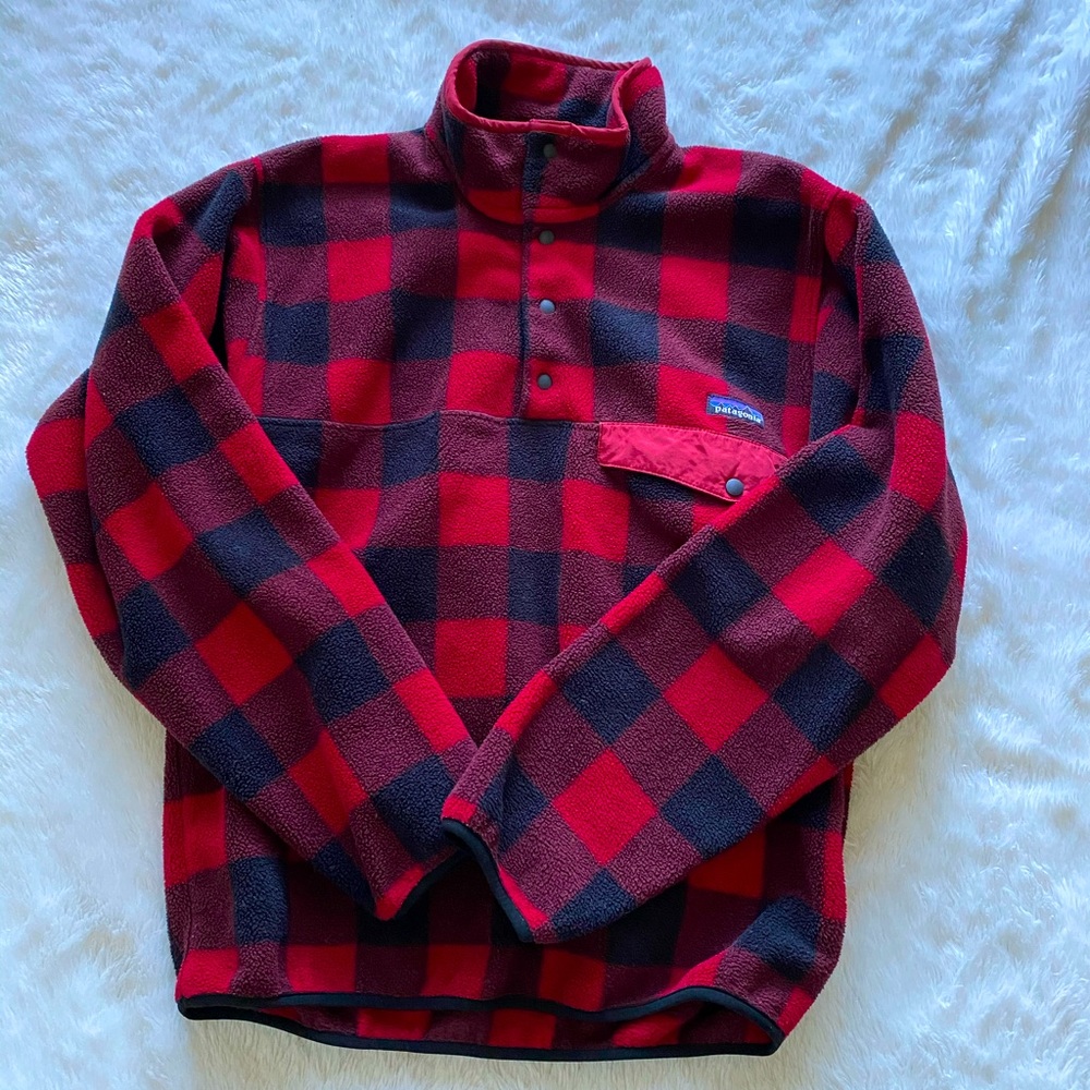 RARE Buffalo plaid Reconditioned Synchilla snap T